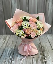 Букет цветов из:  Гвоздики, Розы и Хризантемы в Онеге