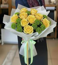 Букет цветов из:  Хризантемы и Розы #REPLACE_PRED# Онеге