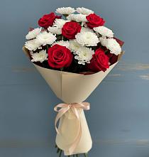 Букет цветов из:  Розы и Хризантемы #REPLACE_PRED# Онеге