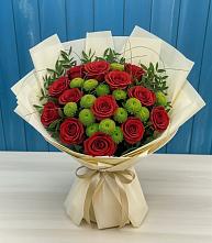 Букет цветов из:  Розы и Хризантемы в Онеге