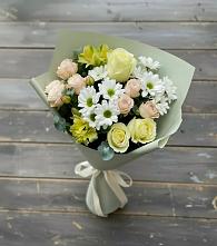Букет цветов из:  Альстромерии, Розы и Хризантемы в Онеге