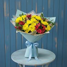 Букет цветов из:  Альстромерии и Хризантемы #REPLACE_PRED# Онеге