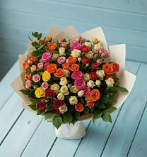 Букет Микс из разноцветных кустовых роз #REPLACE_PRED# Онеге